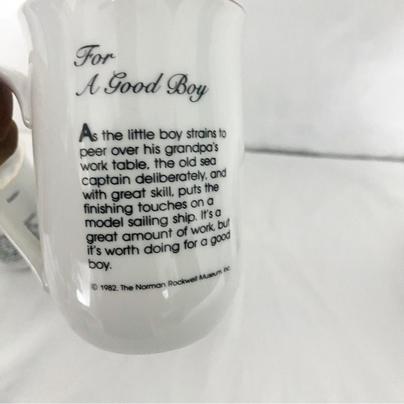 VINTAGE SET Of 5 Norman Rockwell Museum Coffee Mugs Cups White Gold Trim JAPAN - Picture 10 of 15